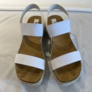 Steve Madden Espadrilles with Platform Sole w/Leather Sock and Elastic Fabric